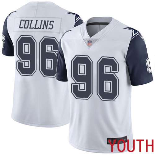 Youth Dallas Cowboys Limited White Maliek Collins #96 Rush Vapor Untouchable NFL Jersey->youth nfl jersey->Youth Jersey